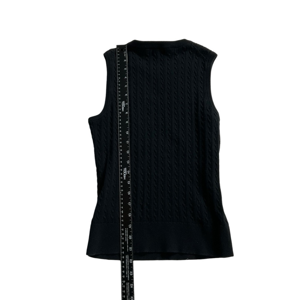 Lilly Pulitzer Black Sleeveless Crewneck Sweater Vest Size Small Cable-knit - Picture 6 of 12